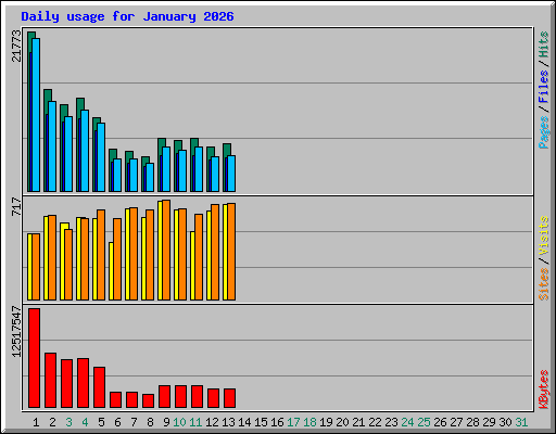 Daily usage for January 2026