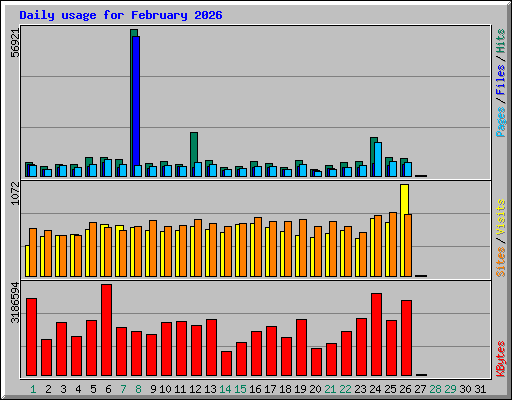 Daily usage for February 2026